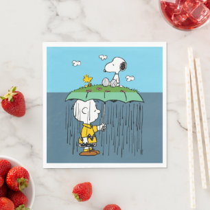 Pinda's Zonnige Dag Regenachtige Dag Half & Half Servet