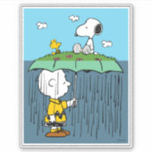 Pinda's | Zonnige Dag Regenachtige Dag Half & Half Sticker (Voorkant)