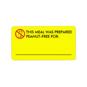 Pindavrije voedseletiketten etiket (Voorkant)