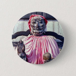 Pindola Bharadvaja-standbeeld in Nara - Japan Ronde Button 5,7 Cm