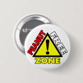 Pindvrije zone (Pindanut Allergy) Ronde Button 5,7 Cm (Voorkant /achterkant)