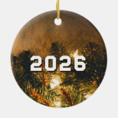 Pine 2025 oudejaarsavond op maat van uw gezin keramisch ornament (Achterkant)