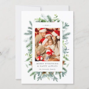 Pine and Berries Kaart met kerstfeestdag