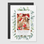 Pine and Berries Kaart met kerstfeestdag (Voorkant / Achterkant)