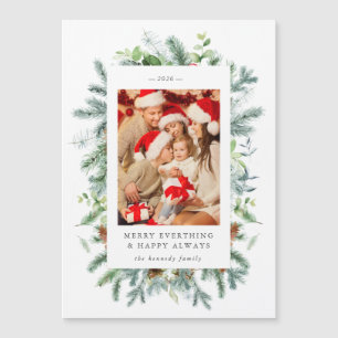 Pine and Berries Kaart met kerstfeestdag