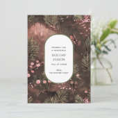 Pine and Berries Rustic Holiday Greetings Kaart (Staand voorkant)