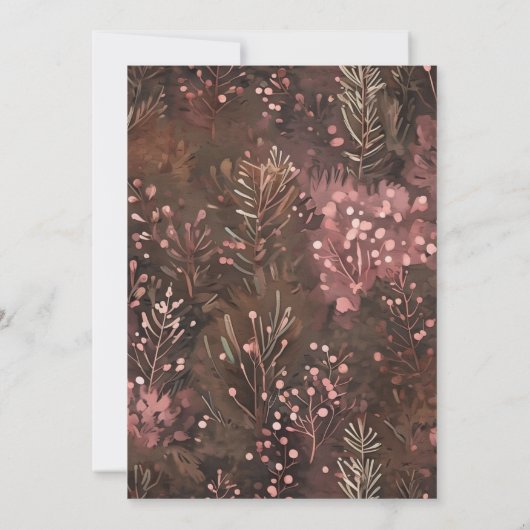 Pine and Berries Rustic Holiday Greetings Kaart (Achterkant)