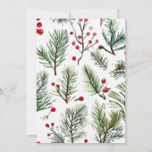 Pine and Berries Rustic Holiday Greetings Kaart (Achterkant)
