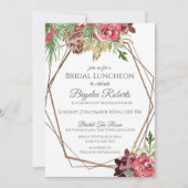 Pine and Berries Winter Floral Bridal Luncheon Inv Kaart (Voorkant)