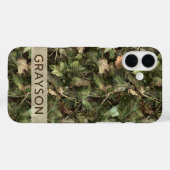 Pine and Leaves Camouflage Personalized Case-Mate iPhone Case (Achterkant (horizontaal))