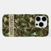 Pine and Leaves Camouflage Personalized Case-Mate iPhone Case (Achterkant (horizontaal))
