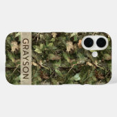 Pine and Leaves Camouflage Personalized Case-Mate iPhone Case (Achterkant (horizontaal))