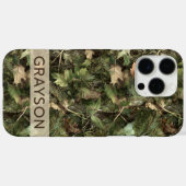 Pine and Leaves Camouflage Personalized Case-Mate iPhone Case (Achterkant (horizontaal))