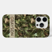 Pine and Leaves Camouflage Personalized Case-Mate iPhone Case (Achterkant (horizontaal))
