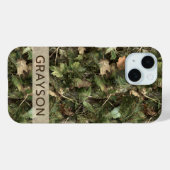Pine and Leaves Camouflage Personalized Case-Mate iPhone Case (Achterkant (horizontaal))