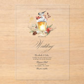 Pine and Spruce Winter Wonderland Wedding Acryl Uitnodigingen (Voorkant)