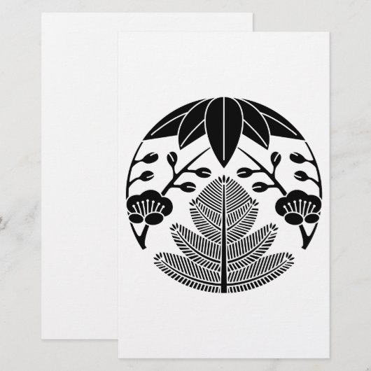 Pine bamboe ume briefpapier (Voorkant / Achterkant)