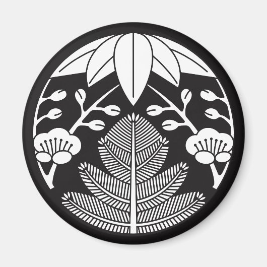 Pine,bamboeblad,ume Magneet (Voorkant)