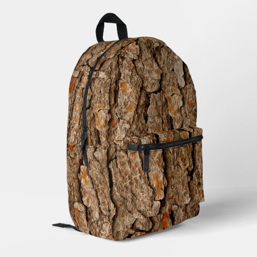 Pine Bark Textuur Bedrukte Rugzak (Achterkant Hoek Links)