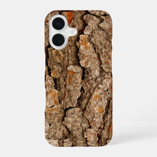 Pine Bark Textuur iPhone 16 Hoesje (Achterkant)