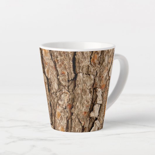 Pine Bark Textuur Latte Mok (Rechterhoek)