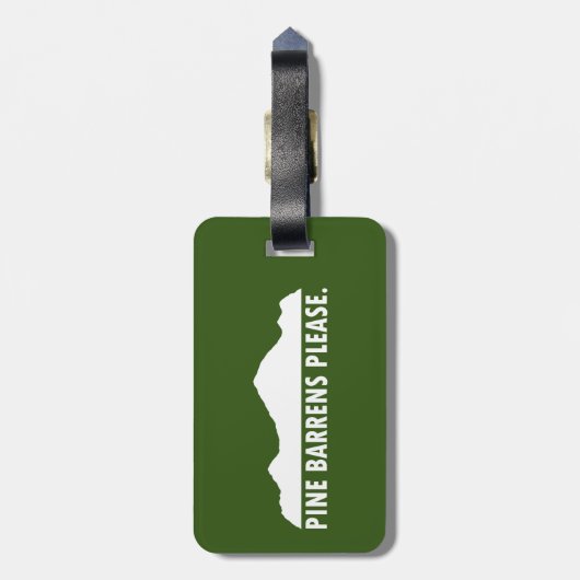 Pine Barrens alstublieft Bagagelabel (Achterkant verticaal)