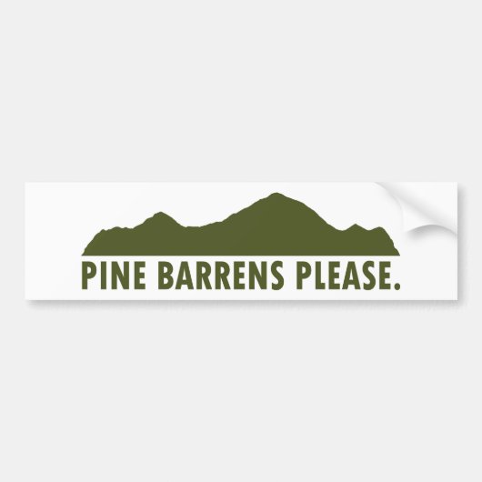 Pine Barrens alstublieft Bumpersticker (Voorkant)