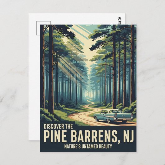  Pine Barrens New Jersey Reizen Briefkaart (Voorkant / Achterkant)