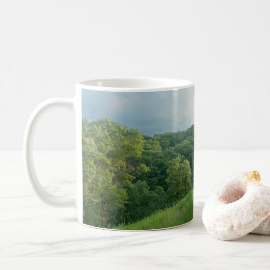 Pine Bend Bluff Overkijkend Valley Woodlands Koffiemok (Met donut)
