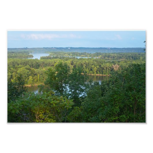 Pine Bend Bluffs over de Mississippi rivier Foto Afdruk (Voorkant)