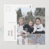 Pine Berries Feestdagen Fotoaankondiging Briefkaart (Voorkant / Achterkant)