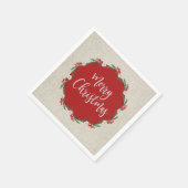 Pine Berries Flowers Merry kerstpapier Servet (Hoek)