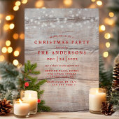 Pine Berries String Lights Wood Kerstfeest Kaart