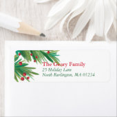 Pine & Berries Waterverf Chrismas Return Etiket (Insitu)