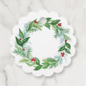 Pine Berry Kerstgroen GEMAAT MET LIEFDE Rond Bedankjes Labels (Achterkant)