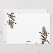 Pine Berry Wreath Merry Kerstscript Foto Hol Feestdagenkaart (Achterkant)