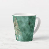 Pine Blauwgroen Green Gold Christmas Latte Mok (Rechterhoek)