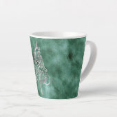 Pine Blauwgroen Green Silver Christmas Latte Mok (Rechterhoek)