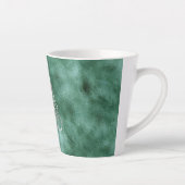 Pine Blauwgroen Green Silver Christmas Latte Mok (Rechts)