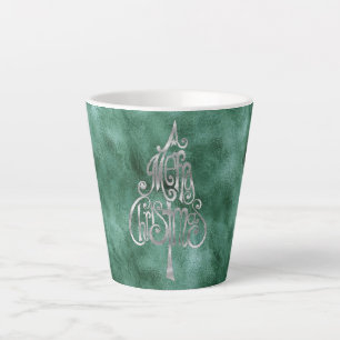 Pine Blauwgroen Green Silver Christmas Latte Mok