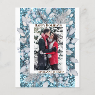 Pine Blue Lijst Photo Template Glitter Budget Flyer