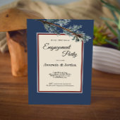 Pine Blue Winter Engagement Party Kaart
