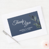 Pine Blue Winter Weddenschap Bedankt Rechthoekige Sticker (Envelop)