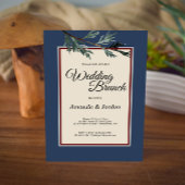 Pine Blue Winter Wedding Brunch Uitnodiging