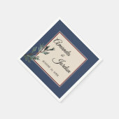 Pine Blue Winter Wedding Cocktail Napkin Servet (Hoek)