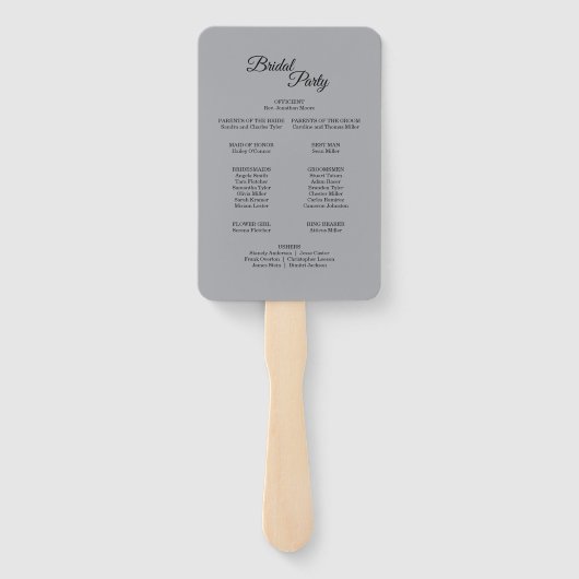 Pine Blue Winter Wedding Programme Hand Fan Handwaaier (Achterkant)