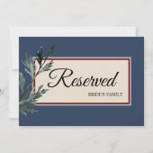 Pine Blue Winter Wedding Reserved Sign (Voorkant)