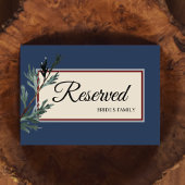 Pine Blue Winter Wedding Reserved Sign
