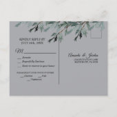 Pine Blue Winter Wedding Response Briefkaart (Achterkant)