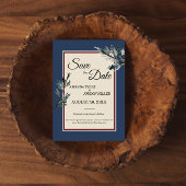 Pine Blue Winter Wedding Save the Date